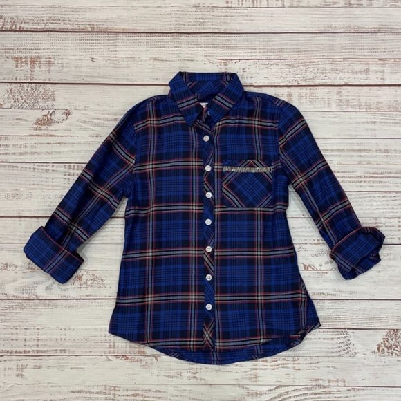 Girls Pretty Cool Plaid Button Up Shirt 2-Piece Set - Picture 6 of 11